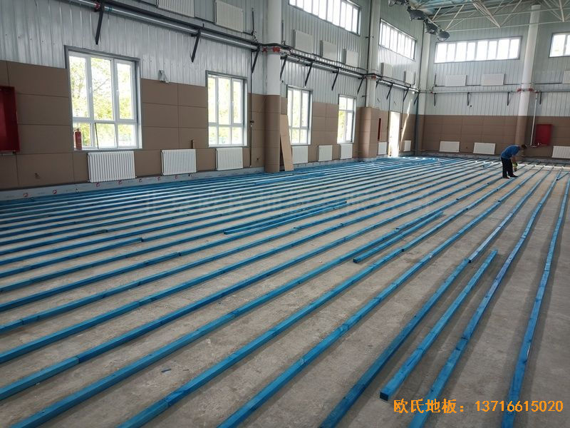 新疆克拉玛依市独山子虹园小区体育馆运动地板铺装案例