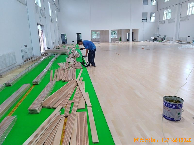 佳木斯同江消防队体育木地板铺设案例