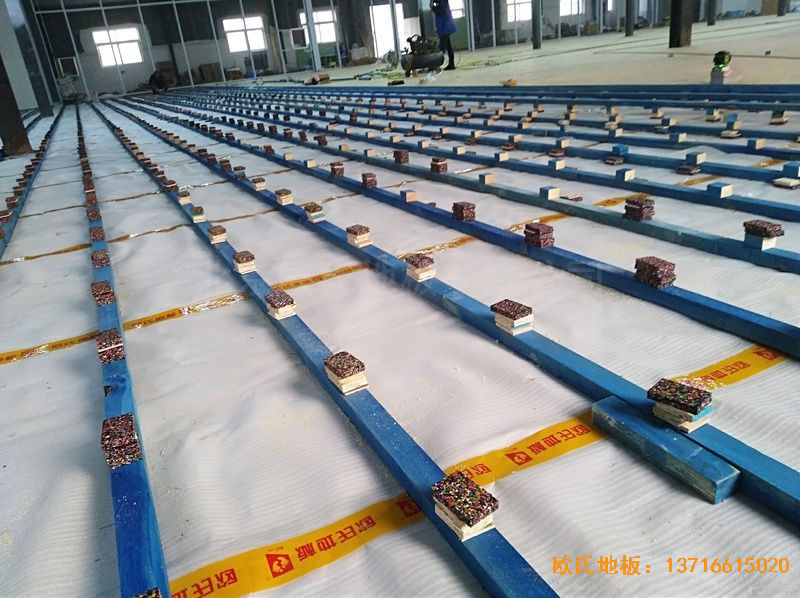 河南濮阳永康篮球训练中心运动地板铺设案例