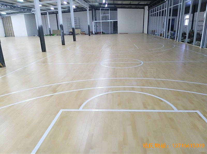 河南濮阳永康篮球训练中心运动地板铺设案例