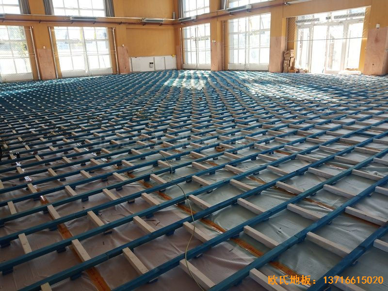 北京大兴区团河路98号体育木地板安装案例