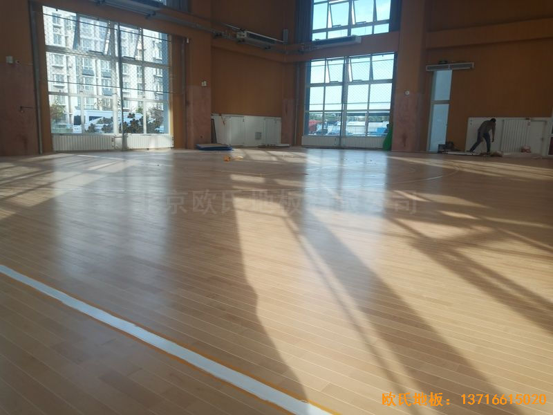 北京大兴区团河路98号体育木地板安装案例