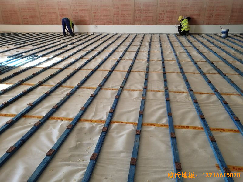 北京环球影城运动木地板施工案例