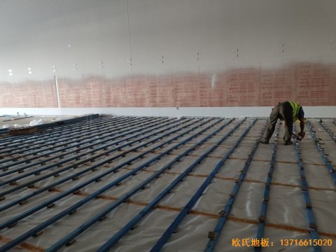 北京环球影城运动木地板施工案例