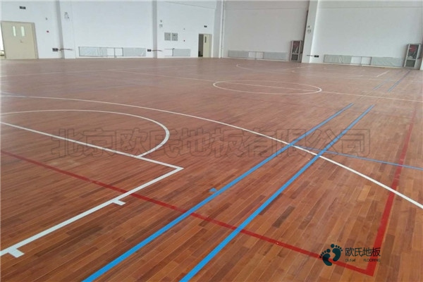 校园篮球木地板施工工艺3